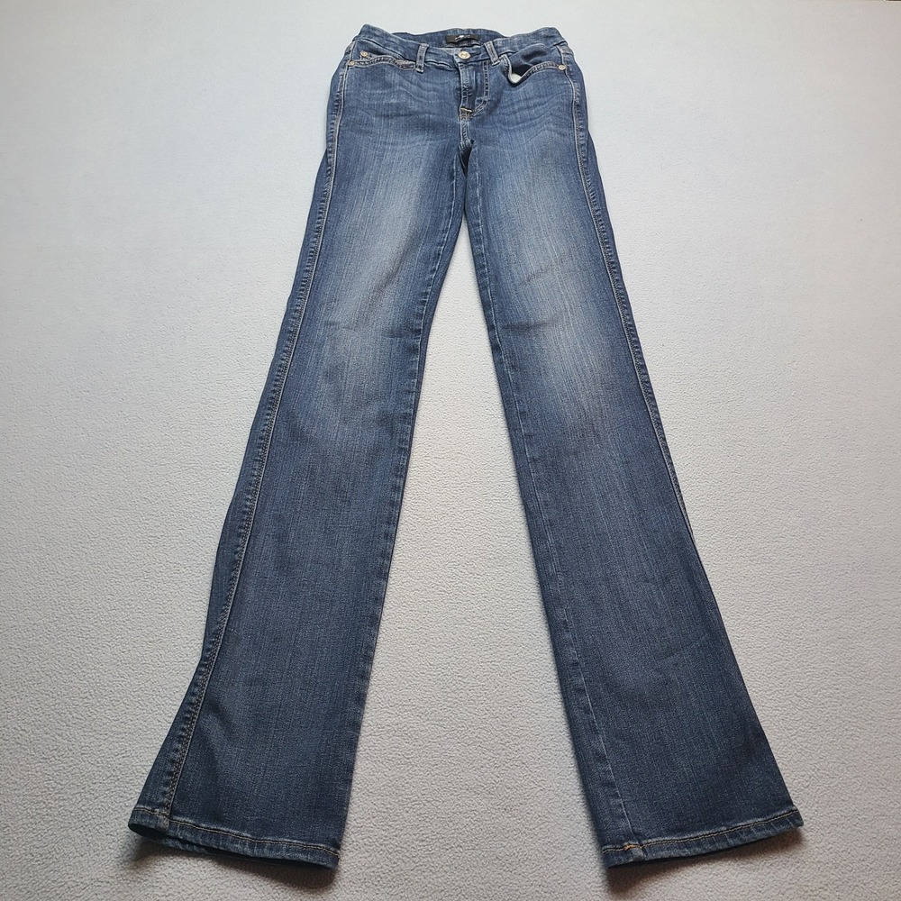 7 For All Mankind Kimmie Straight Jeans Womens 24 Blue Excellent Stretch Denim
